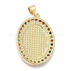 Rack Plating Brass Micro Pave Cubic Zirconia Pendants&nbsp;KK-A185-13G