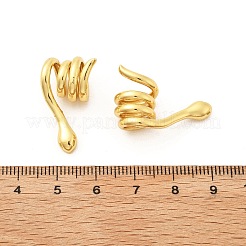 真鍮ビーズ  大穴ビーズ  カドミウムフリー＆鉛フリー  ヘビ  18KGP本金メッキ  25x18x11mm  穴：7.5mm&nbsp;KK-G533-26G