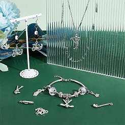 ゴルフテーマのチベットスタイルの合金ペンダント80個、8スタイル  混合図形  アンティークシルバー  19~32x6~22x2.5~5mm  穴：1.4~3mm  10個/スタイル&nbsp;FIND-AR0001-89