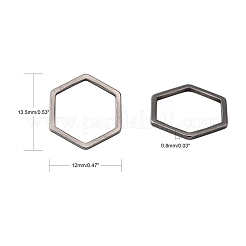 変色しにくい304ステンレススチール製リンクリング  六角  ステンレス鋼色  13.5x12x0.8mm&nbsp;STAS-S079-26A