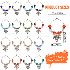 Alloy Maple Leaf Wine Glass Charms&nbsp;AJEW-SC00018