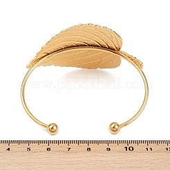 Leaf 304 Stainless Steel Cuff Bangles&nbsp;BJEW-V009-02G