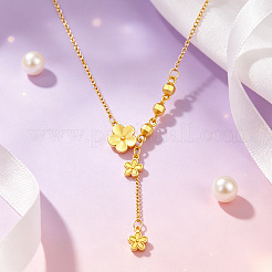 Brass Flower Tassel Pendant Necklaces for Women&nbsp;WG8DA3A-01