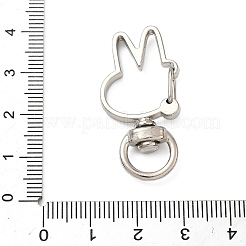 合金回転式ナスカン  兎  プラチナ  35.5x18.5x6mm  穴：9x4.5mm&nbsp;FIND-C084-02A-P
