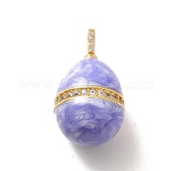 Rack Plating Brass Micro Pave Cubic Zirconia Enamel Pendants&nbsp;KK-M230-09G