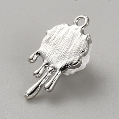 ホワイトシリーズ ラブボウ 合金アクリルペンダント  プラチナ  花  24x12x8.5mm  穴：1.8mm&nbsp;LS-PALLOY-WH0115-01P-06