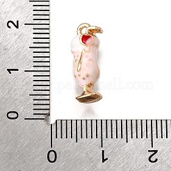 合金ペンダント  エナメル  ゴールドカラー  ドリンク  16.5x6.5x6mm  穴：1.2mm&nbsp;ENAM-D303-02G-02