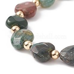 Natural Indian Agate Heart Beaded Bracelet&nbsp;BJEW-JB08697-02
