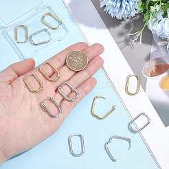 6ペア2色304ステンレススチールオーバルフープピアス  ミックスカラー  26.5x16x2.5mm  ピン：1mm  3pairs / color&nbsp;EJEW-BBC0002-37A