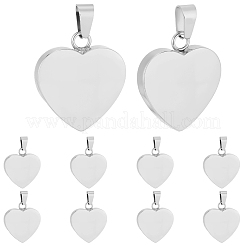 10Pcs Valentines Gift Idea for Him 304 Stainless Steel Stamping Blank Tag Pendants&nbsp;STAS-BBC0010-06B