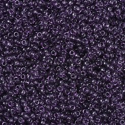 MIYUKIラウンドロカイユビーズ  日本製シードビーズ  11/0  （rr157)透明アメジスト  11/0  2x1.3mm  穴：0.8mm  約50000個/ポンド&nbsp;SEED-G007-RR0157