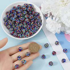 100Pcs Polymer Clay Pave Rhinestone Beads&nbsp;RB-SC0001-14