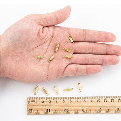 真鍮製ネジ式クラスプ  ジュエリー作りのための  コラム  ニッケルフリー  ゴールドカラー  14x3mm  穴：1.8mm&nbsp;KK-N254-05G-NF