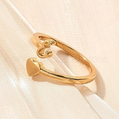 女性用真鍮カフリング  文字L  文字e  内径：15.6mm&nbsp;RJEW-U044-E