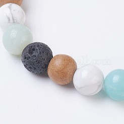 Natural Flower Amazonite Stretch Bracelets&nbsp;BJEW-JB03682-01