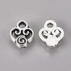 合金のチベット風チャーム  無鉛の  ニッケルフリー及びカドミウムフリーの  アンティークシルバー  10x8x2mm  穴：1.5mm  約2631個/1000g&nbsp;TIBEB-EA10673YKG-AS-FF