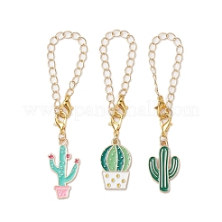 3Pcs 3 Styles Cactus Alloy Enamel Cup Charms&nbsp;HJEW-JM02163