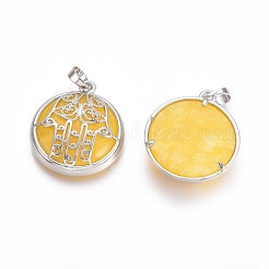 Dyed Natural Jade Pendants&nbsp;G-L512-J16
