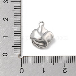 真鍮チャーム  カドミウムフリー＆ニッケルフリー＆鉛フリー  バラのチャーム  プラチナ  13x11.5x6.5mm  穴：1mm&nbsp;KK-D283-08P