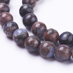 天然藍閃石ビーズ連売り  ラウンド  サドルブラウン  6mm  穴：1mm  約62個/連  15.3インチ（39cm）&nbsp;G-G735-54-6mm