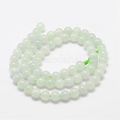 天然ミャンマー産翡翠/ビルマ翡翠ビーズ連売り  ラウンド  6mm  穴：0.8mm  約68~70個/連  16インチ（40cm）&nbsp;G-F306-13-6mm