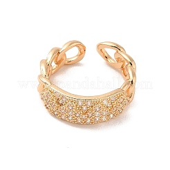 Brass Micro Pave Cubic Zirconia Open Cuff Rings&nbsp;RJEW-R146-03KCG