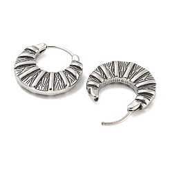 316サージカルステンレスフープピアス  フラットラウンド  アンティークシルバー  18.5x18.5mm&nbsp;EJEW-D096-10A-AS