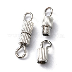 20 セット真鍮ネジクラスプ  ブレスレット作りに  プラチナ  14x3mm  穴：1.8mm&nbsp;IFIN-YW0001-57P