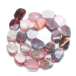 天然石ボツワナアゲートビーズ連売り  長方形  15~17x10~13x5~7mm  穴：1mm  約22個/連  15.94''（40.5センチメートル）&nbsp;G-K245-J10-B01