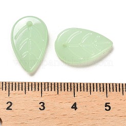 半透明のアクリルパーツ  葉  甘露  18x11.5x3.5mm  穴：1.4mm&nbsp;OACR-Z016-10A