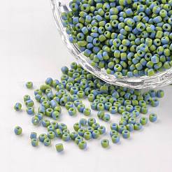 12/0 不透明ツートンカラーガラスビーズ  ラウンドシードビーズ  ミックスカラー  1.5~2x2mm  穴：0.5mm  約22500個/450g&nbsp;SEED-M008-M