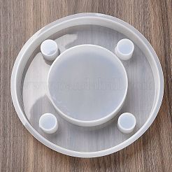 DIY シリコン キャンドル ホルダー金型  燭台金型  フラットラウンド  183x26mm  穴：22mm&nbsp;DIY-K073-22B