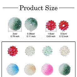 DIY Round Iridescent Transparent Resin & Frosted Acrylic Beads Jewelry Making Findings Kits&nbsp;DIY-YW0009-40