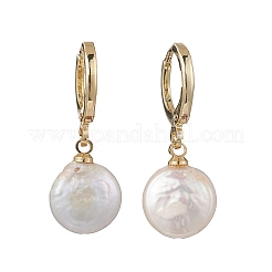Natural Pearl Leverback Earrings&nbsp;EJEW-JE06877-02