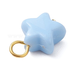 オペークアクリルパーツ  スターのチャーム  ゴールドカラー  14.5x11.5x6.5mm  穴：2.5mm&nbsp;PALLOY-JF04199-01