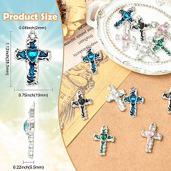 15Pcs 5 Colors Alloy Enamel with Rhinestone Pendants&nbsp;FIND-CJ0005-93