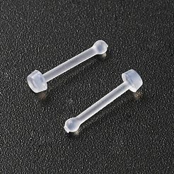 アクリル製鼻骨リング  彼女のためのピアスボディジュエリー  ホワイト  9.5x2mm  ピン：0.7mm&nbsp;AJEW-YW0001-06F