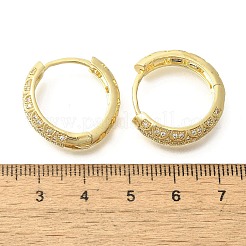 真鍮クリアキュービックジルコニアフープピアス  ハート  18KGP本金メッキ  21x7.5mm&nbsp;EJEW-M047-24G