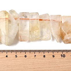 天然シトリン（加熱）ビーズ連売り  長方形  トップ掘削  22~60x6~14x6~9mm  穴：1.5~2mm  約17~22個/連  7.48''~8.07''（19~20.5センチメートル）&nbsp;G-S386-D22