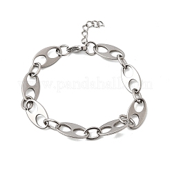 304 Stainless Steel Oval Link Chain Bracelets for Women Men&nbsp;BJEW-L720-03P
