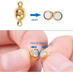 ループ付き真鍮製マグネットクラスプ  オーバル  ミックスカラー  11x5mm  穴：1mm&nbsp;KK-PH0035-11