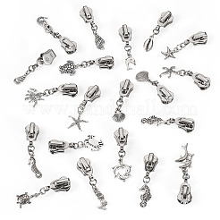 合金交換用ジッパースライダー20個。  合金ペンダント付き  プラチナ  43~54mm&nbsp;HJEW-TAC0126