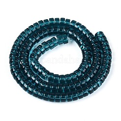 透明ガラスビーズ連売り  フラットラウンド  ダークスレートグレー  8~8.5x4~4.5mm  穴：0.7~1mm  約95~100個/連  14.57~15.35''（37~39センチメートル）&nbsp;GLAA-N026-4x8mm-T04