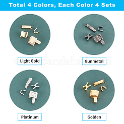 服装アクセサリー  真鍮ジッパー修理ジッパーストッパーとプラグダウン  ミックスカラー  6.5x4x4.5mm  4x4.5x2.5mm  16セット&nbsp;KK-PH0001-53B