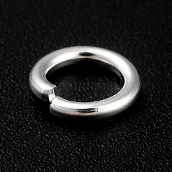 ラックメッキ真鍮オープン丸カン  カドミウムフリー＆鉛フリー  ラウンド  長持ちメッキ  925銀メッキ  6x1mm  18ゲージ  内径：4mm&nbsp;KK-O139-18O-S