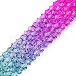 Gradient Color Baking Paint Glass Bead Strands&nbsp;DGLA-A039-T6mm-A011