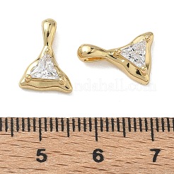 Brass Micro Pave Clear Cubic Zirconia Pendants&nbsp;KK-C259-01G