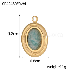 Natural Mixed Stone Oval Charms&nbsp;G-OY001-01G