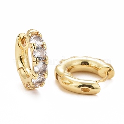 Clear Cubic Zirconia Hoop Earrings&nbsp;EJEW-I265-03G