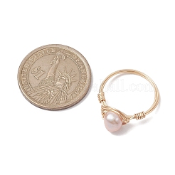 Nuggets Natural Cultured Freshwater Pearl Finger Rings&nbsp;RJEW-JR00697-02